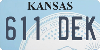 KS license plate 611DEK