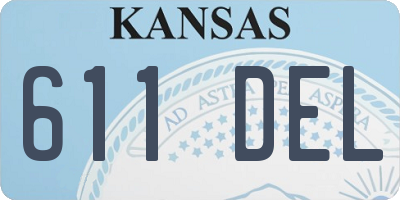 KS license plate 611DEL