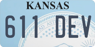 KS license plate 611DEV