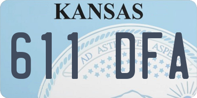 KS license plate 611DFA
