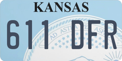 KS license plate 611DFR