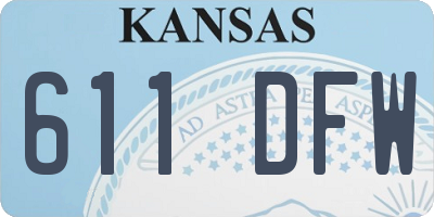 KS license plate 611DFW