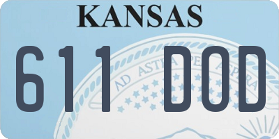KS license plate 611DOD