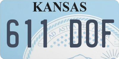 KS license plate 611DOF