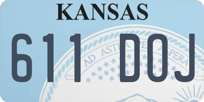 KS license plate 611DOJ