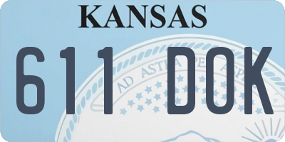 KS license plate 611DOK