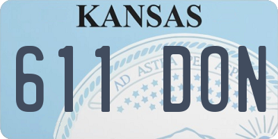 KS license plate 611DON