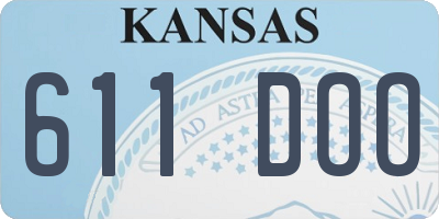 KS license plate 611DOO
