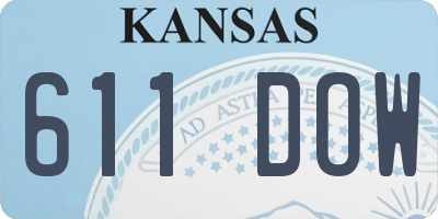 KS license plate 611DOW