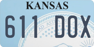 KS license plate 611DOX