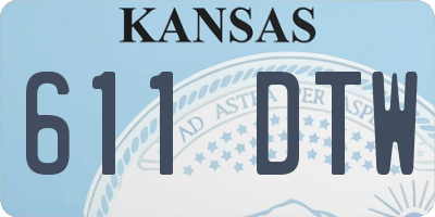 KS license plate 611DTW