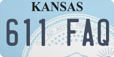 KS license plate 611FAQ