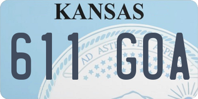 KS license plate 611GOA