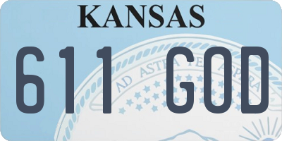 KS license plate 611GOD