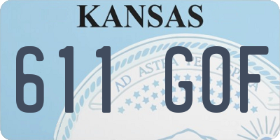 KS license plate 611GOF