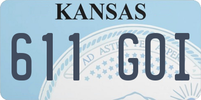 KS license plate 611GOI