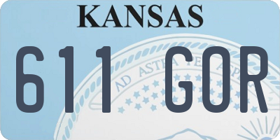 KS license plate 611GOR