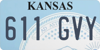 KS license plate 611GVY