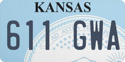 KS license plate 611GWA