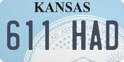 KS license plate 611HAD