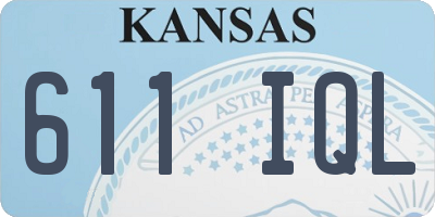 KS license plate 611IQL