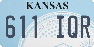 KS license plate 611IQR