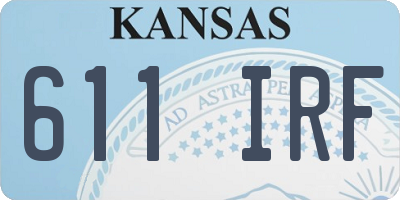 KS license plate 611IRF