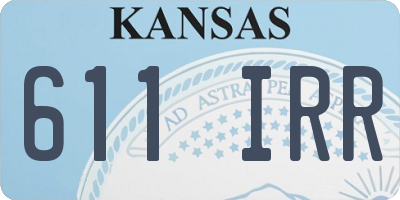 KS license plate 611IRR