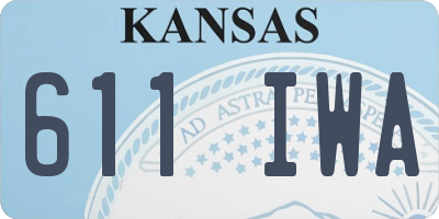KS license plate 611IWA