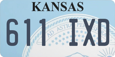 KS license plate 611IXD
