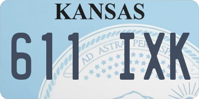 KS license plate 611IXK