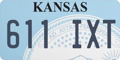 KS license plate 611IXT