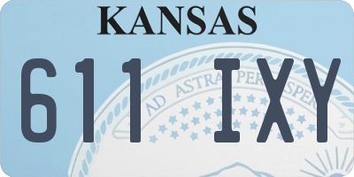 KS license plate 611IXY