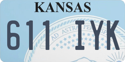 KS license plate 611IYK