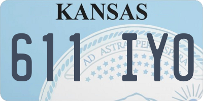 KS license plate 611IYO