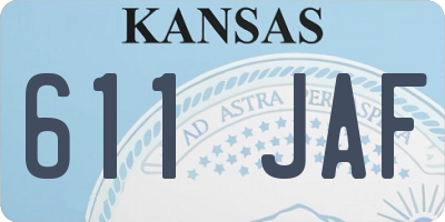 KS license plate 611JAF