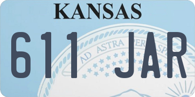 KS license plate 611JAR