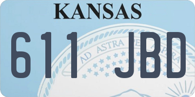 KS license plate 611JBD