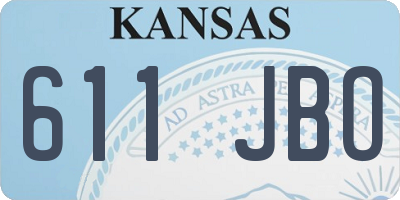 KS license plate 611JBO