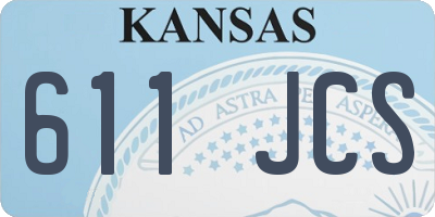 KS license plate 611JCS