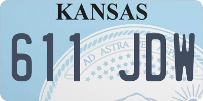 KS license plate 611JDW