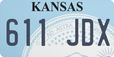 KS license plate 611JDX