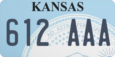 KS license plate 612AAA