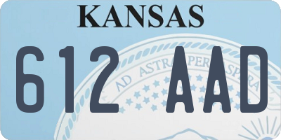 KS license plate 612AAD