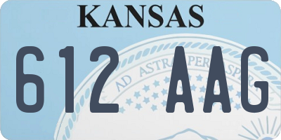 KS license plate 612AAG