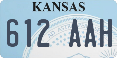 KS license plate 612AAH