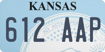 KS license plate 612AAP