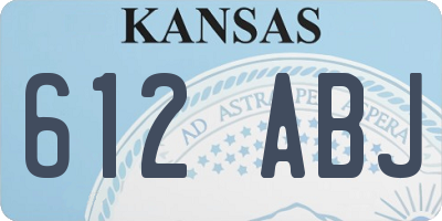 KS license plate 612ABJ