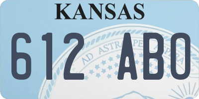 KS license plate 612ABO
