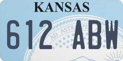 KS license plate 612ABW